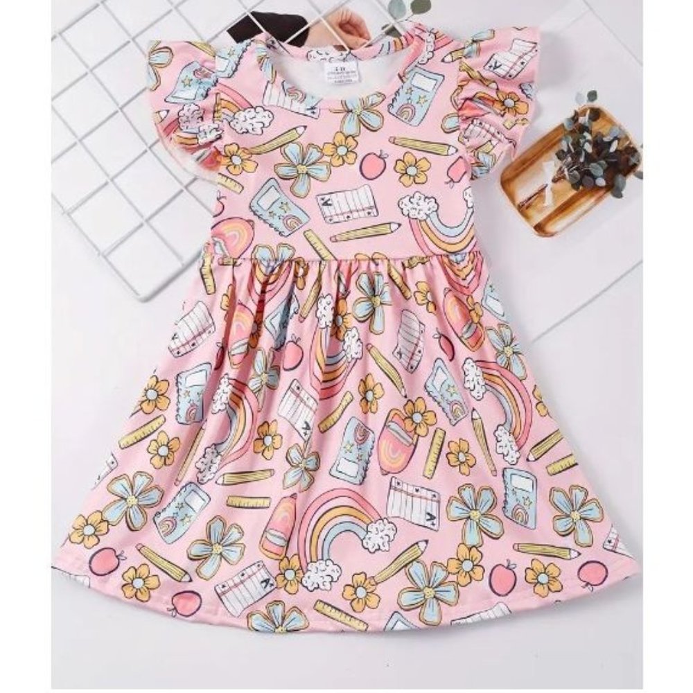 Boutique Back to School Girls Sleeveless Dress